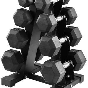 100LB Rubber Coated Hex Dumbbell